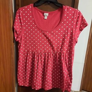 Baby doll shirt poke dots